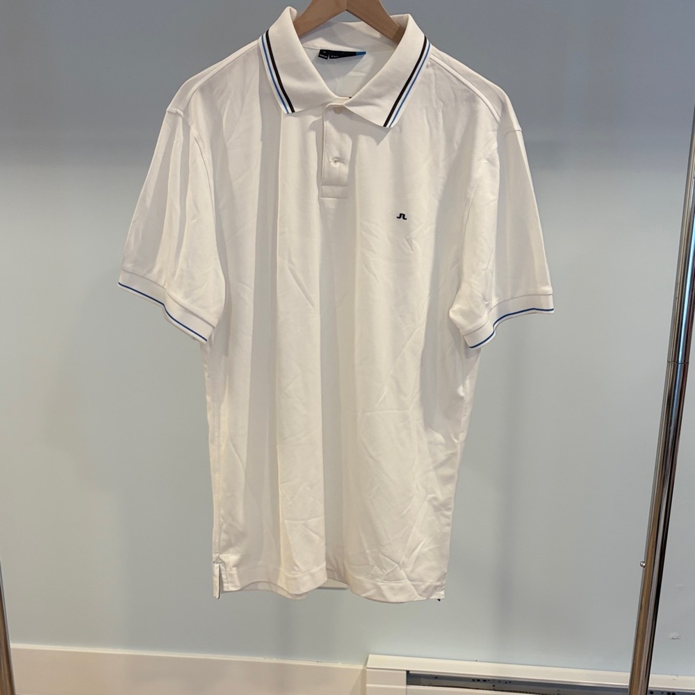 J. Lindeberg White Polo with Navy Accents